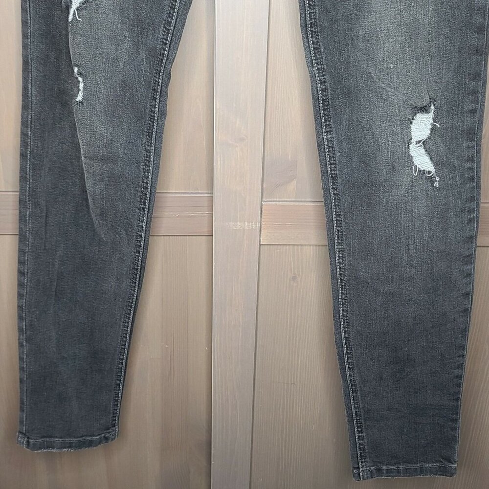 Sneak Peek Jeans Womens Size 5 Faded Black Whisker Wash Skinny Distressed Casual - Picture 10 of 12